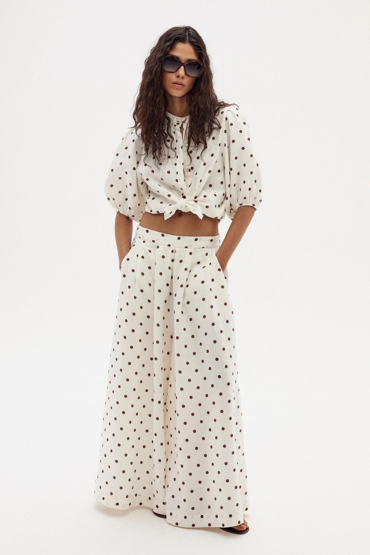 Polka Dot Linen Shirt