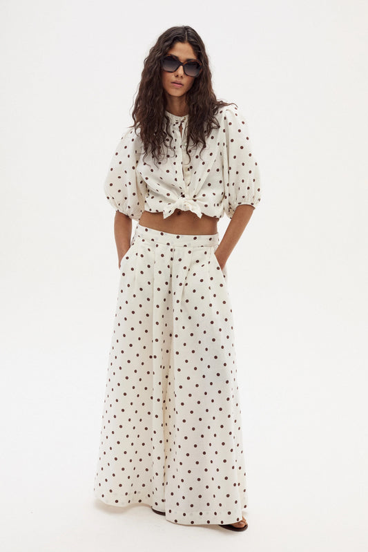Polka Dot Linen Shirt