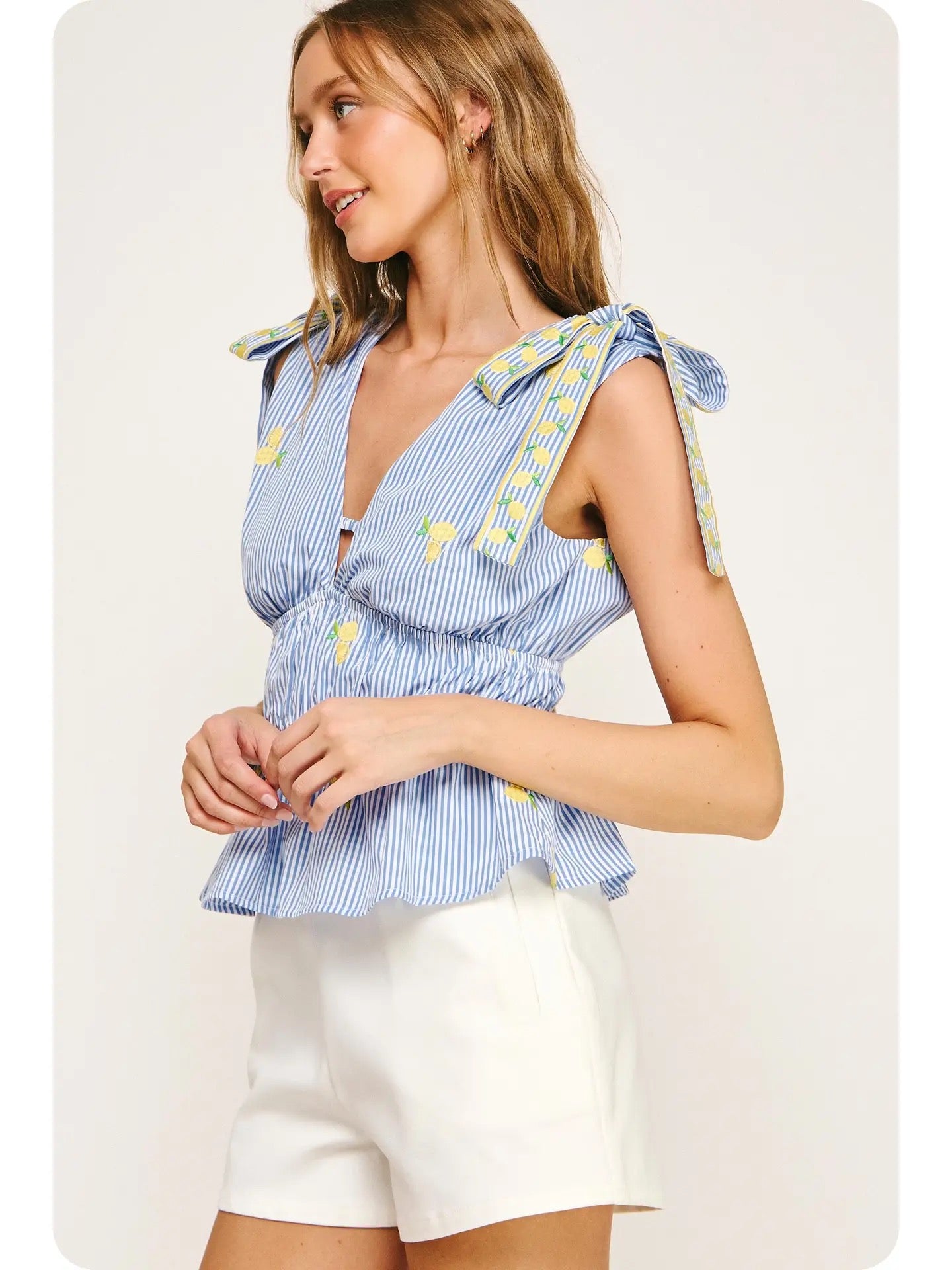 Lemon Marina Stripe Top