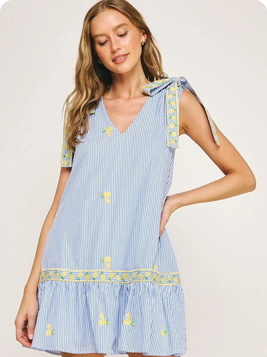 Lemon Marina Stripe Dress