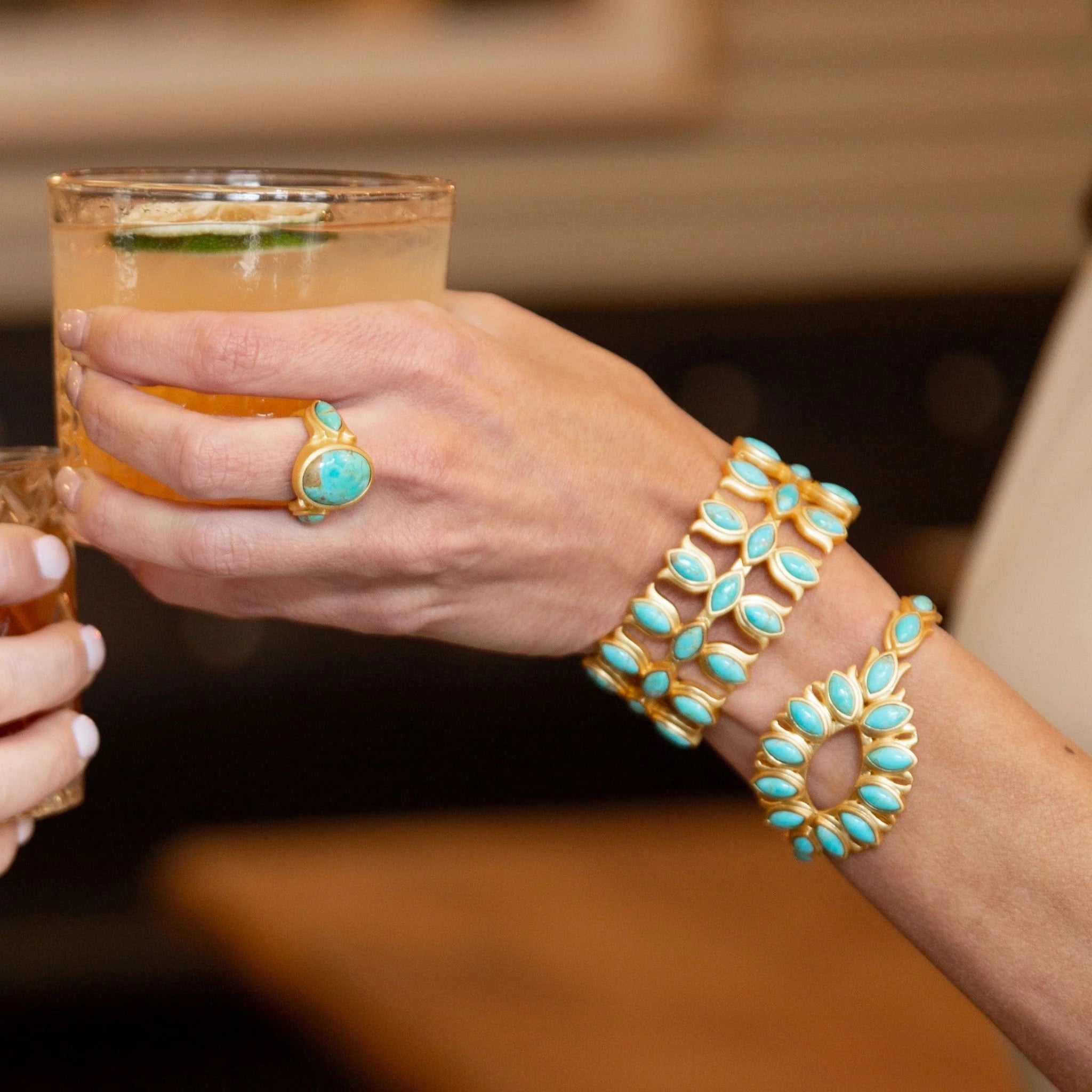 Flower Crown Turquoise Cuff