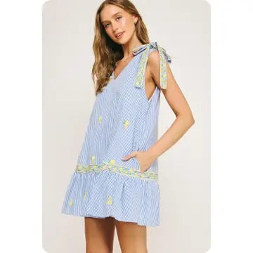 Lemon Marina Stripe Dress