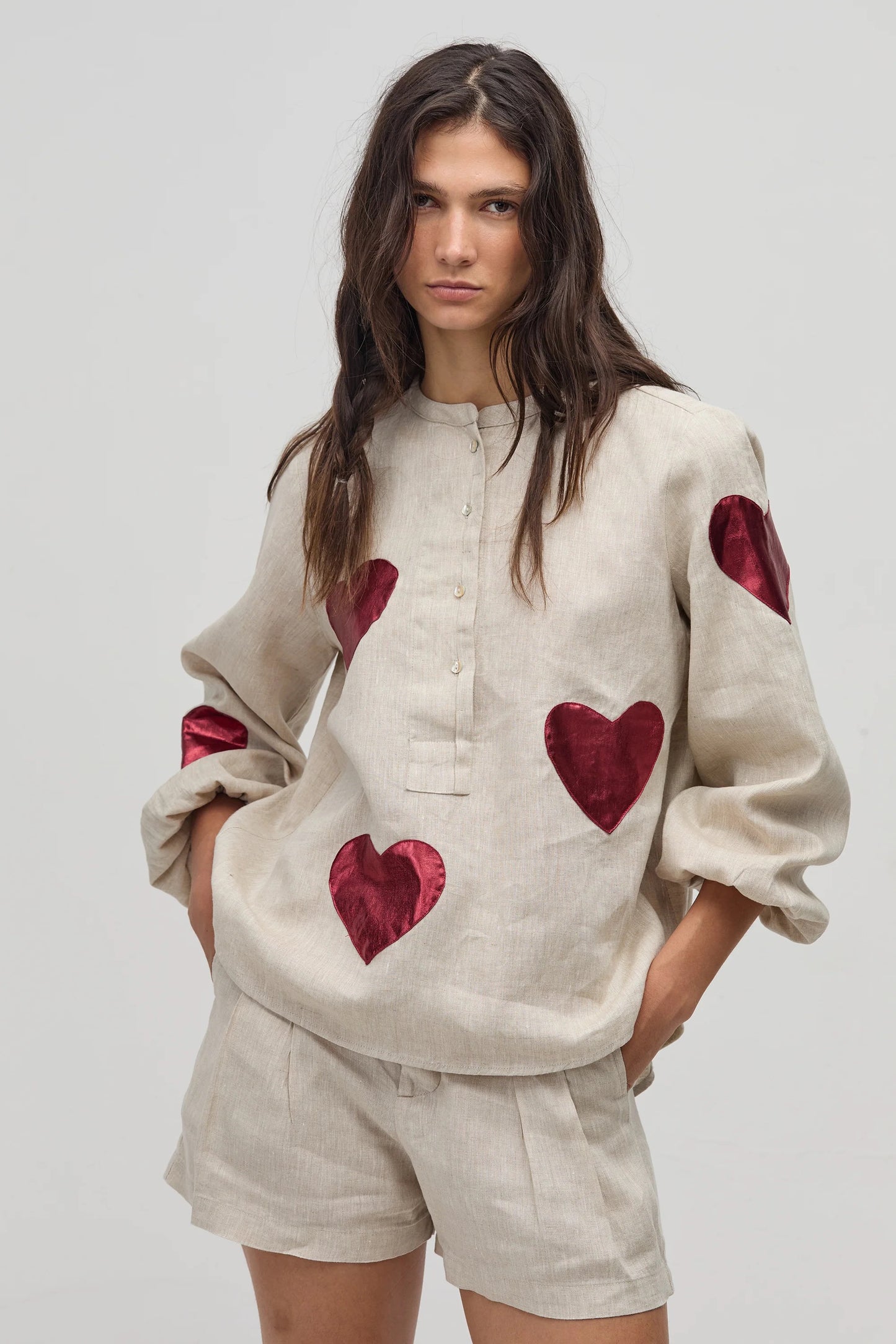 Cherry Cupid Linen Shirt
