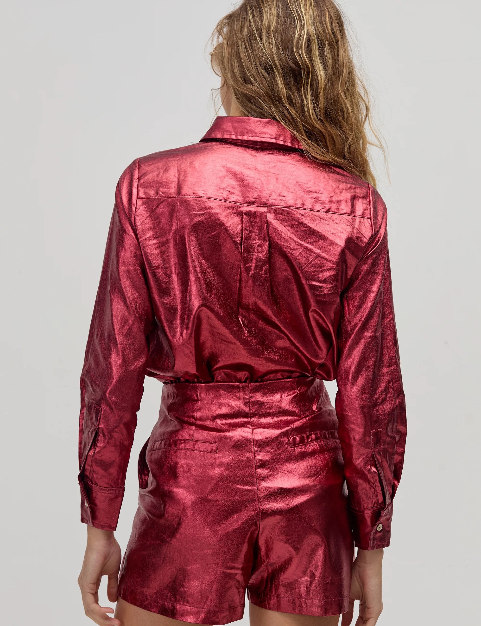 Cherry Metallic Frida Shorts