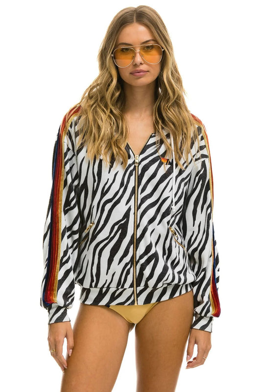 Zebra Relaxed Zip Hoodie