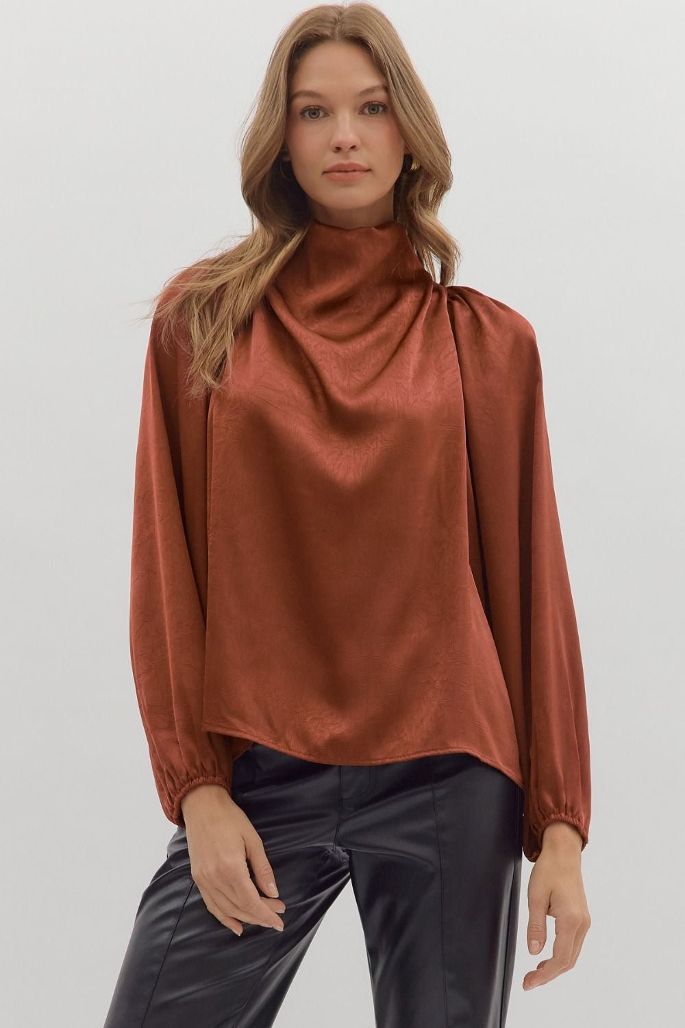 Chic in Silk Long Sleeve Top