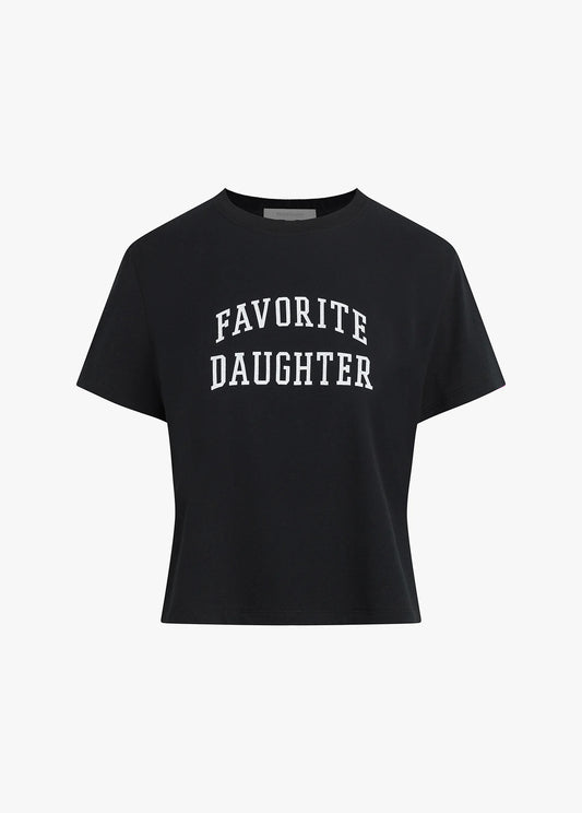 Favorite Daughter Black Cropped Collegiate Tee