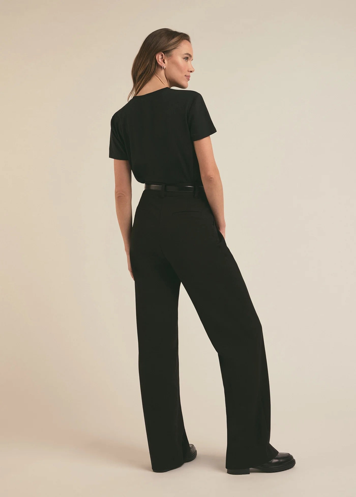 Favorite Daughter Black Cropped Collegiate Tee