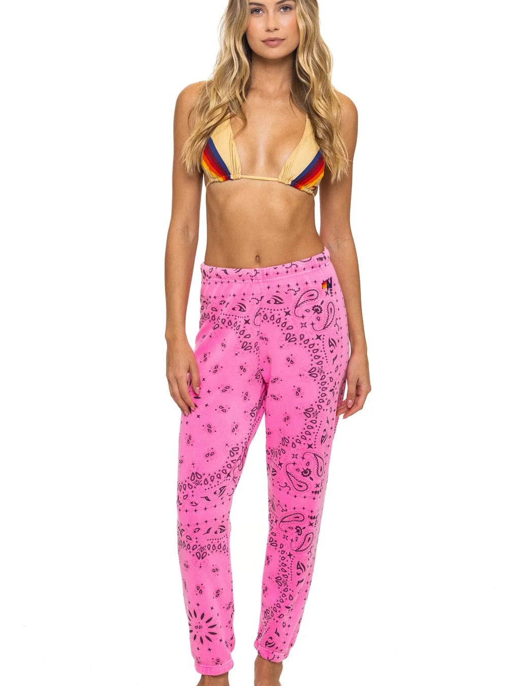 Neon Pink Bandana Sweatpants