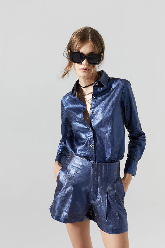 San Marino Metallic Linen Top
