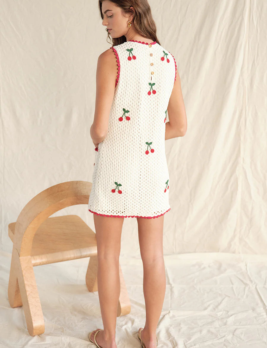Wynn Cherry Crochet Dress