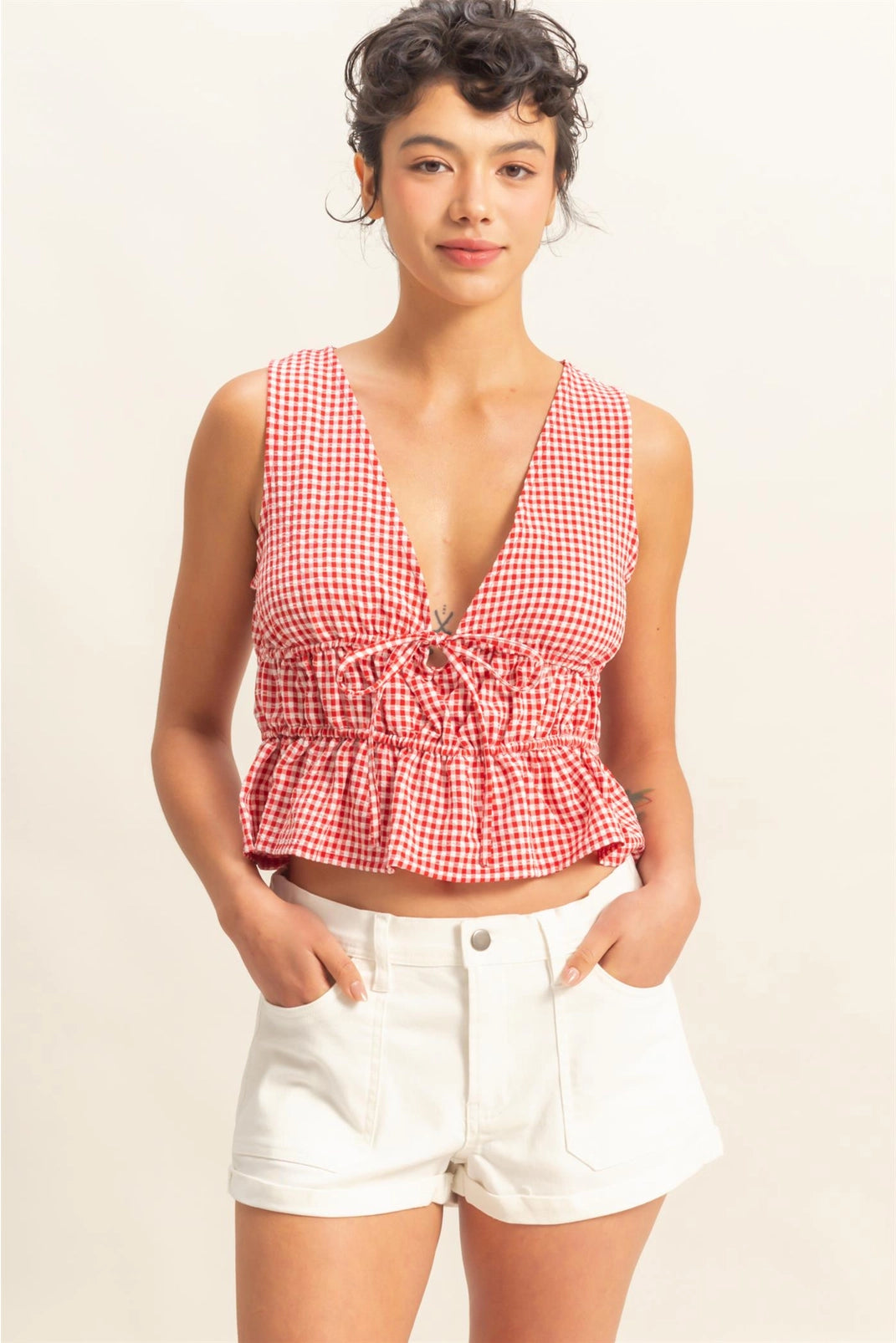 Giddy in Gingham Top