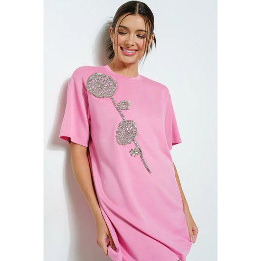 Flower Dazzler Tee Shirt Dress