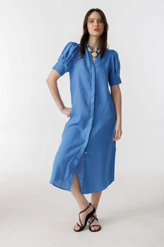 Athina Midi Linen Dress