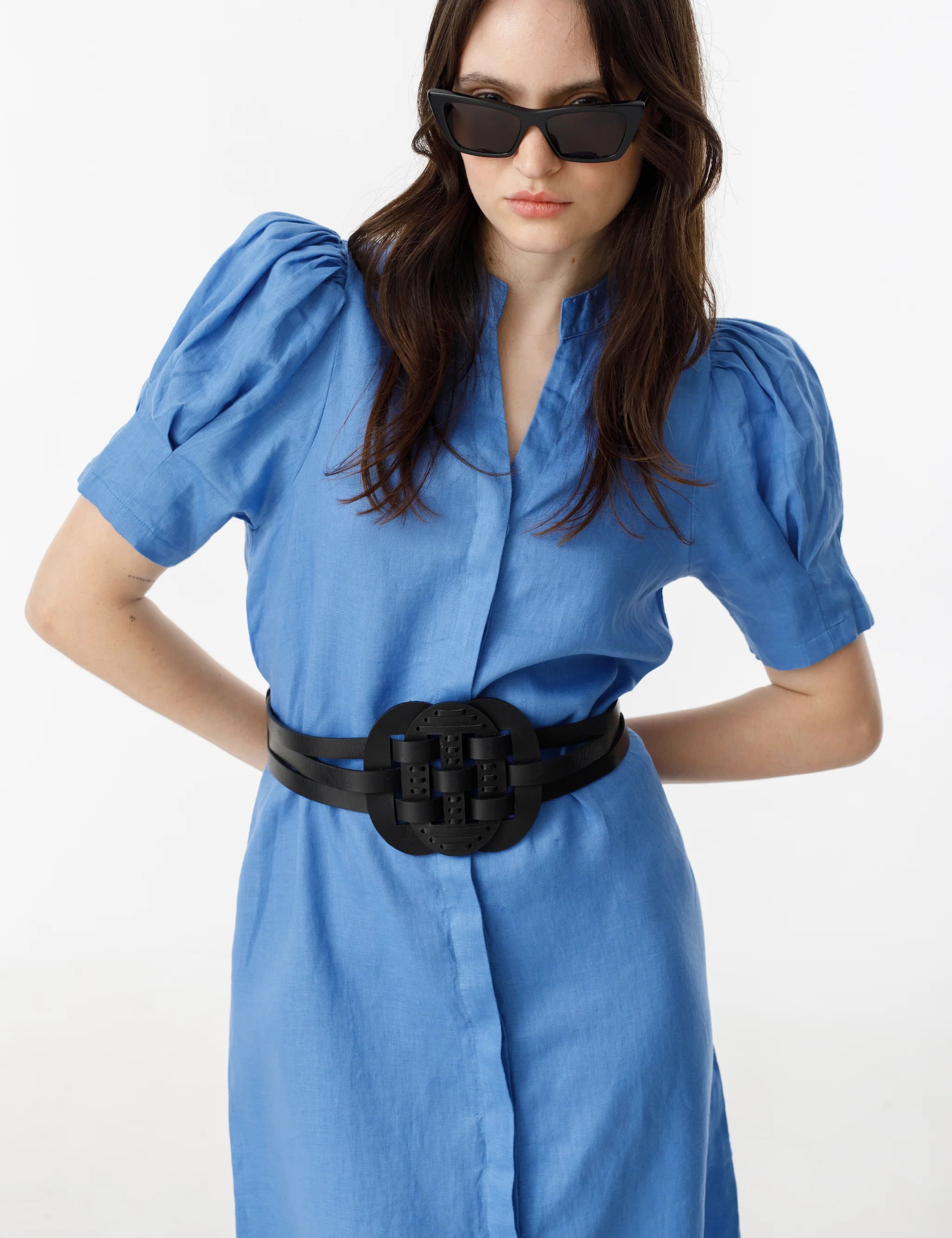 Athina Midi Linen Dress