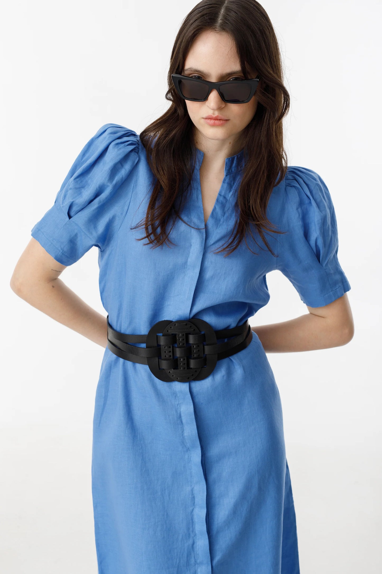 Athina Midi Linen Dress