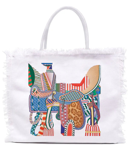 Orange Saddle Tote