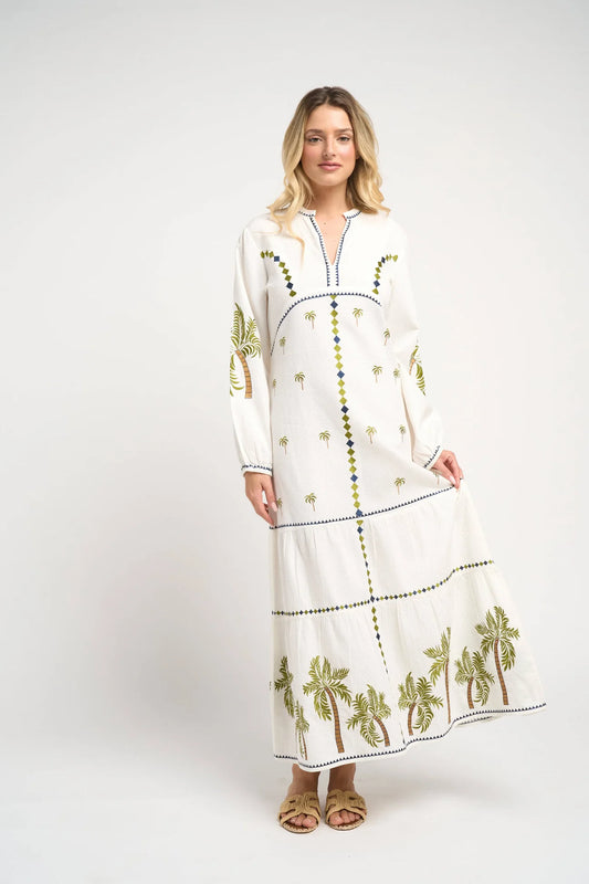 Ria Palm Maxi Dress